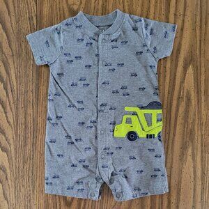 Carter's Child of Mine Dump Truck Romper Size 6-9 Months